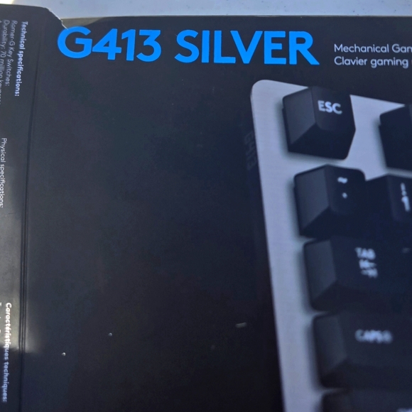 Logitech G413 Sliver Wired USB Gaming Keyboard Romer-G - Picture 4 of 5